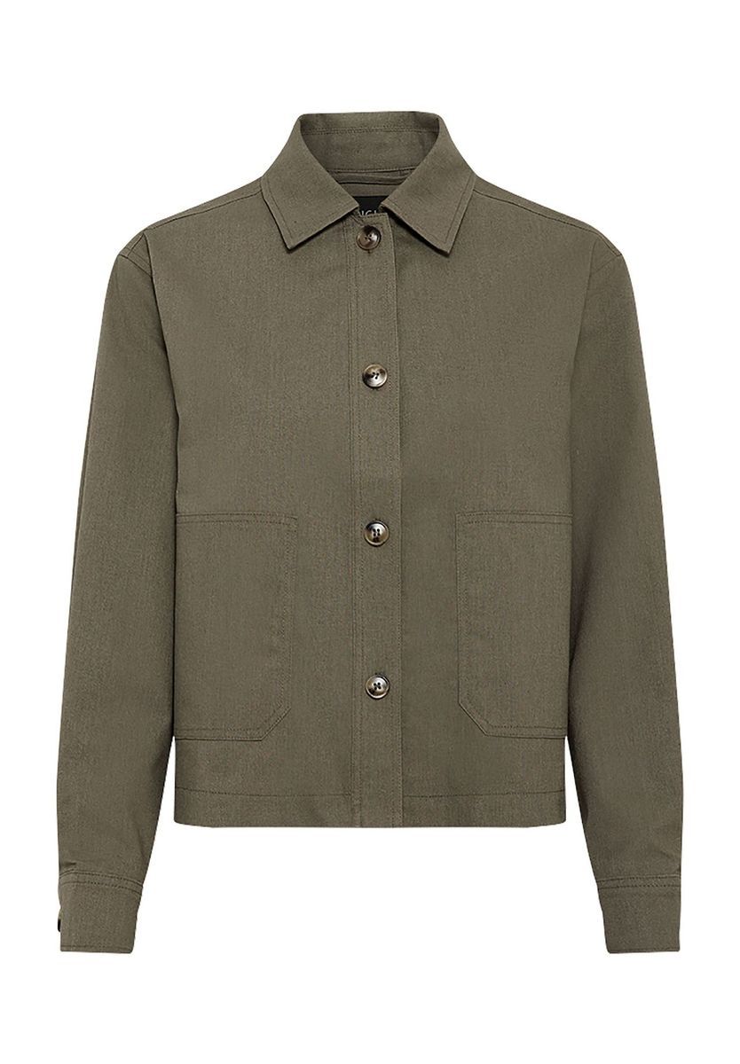 Gerade geschnittene Hemdjacke aus Leinenmix