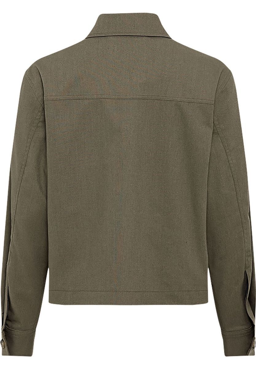 Gerade geschnittene Hemdjacke aus Leinenmix