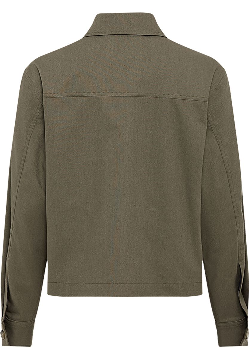 Gerade geschnittene Hemdjacke aus Leinenmix