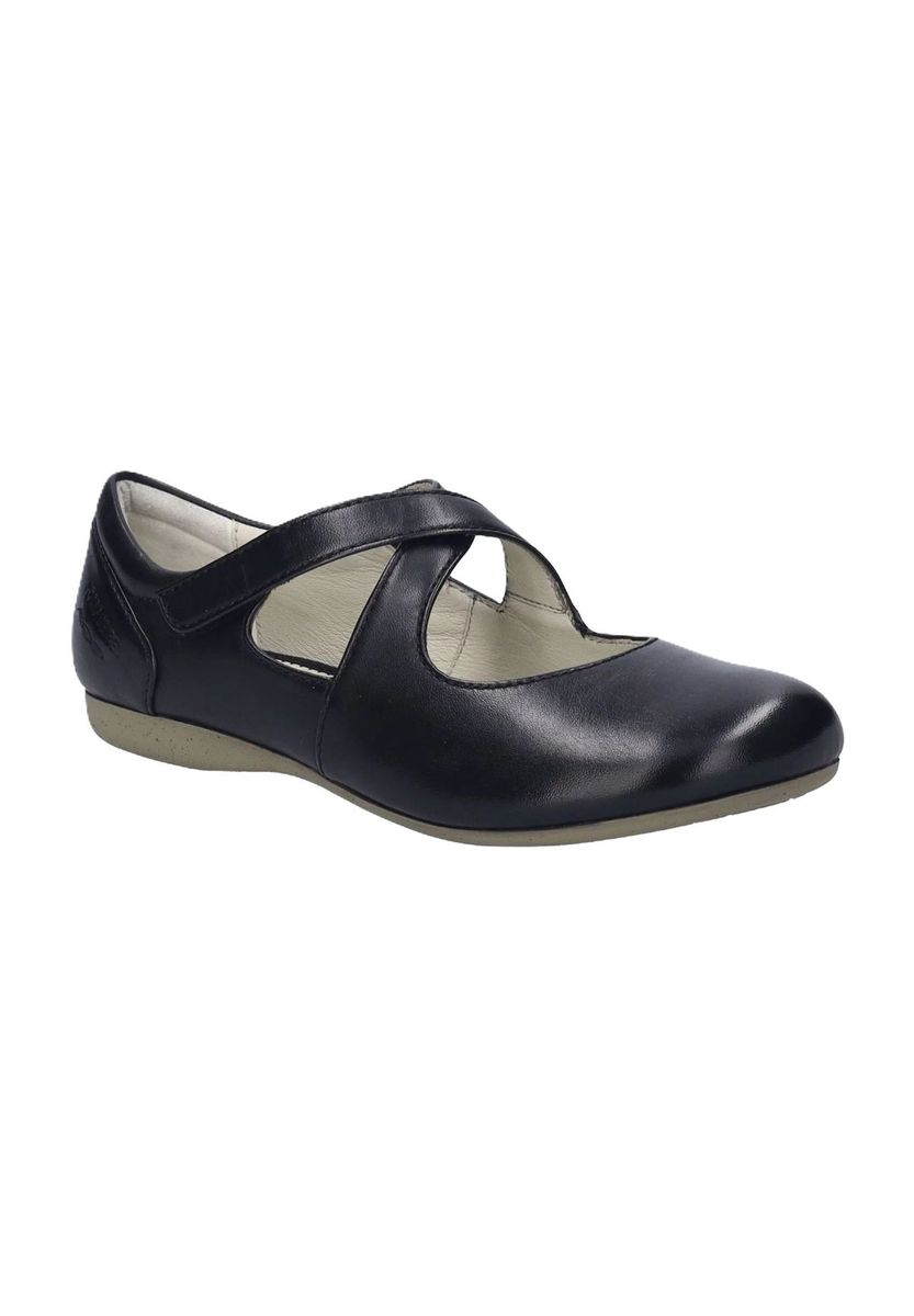Leder-Ballerinas mit Mary-Jane-Kreuzriemen