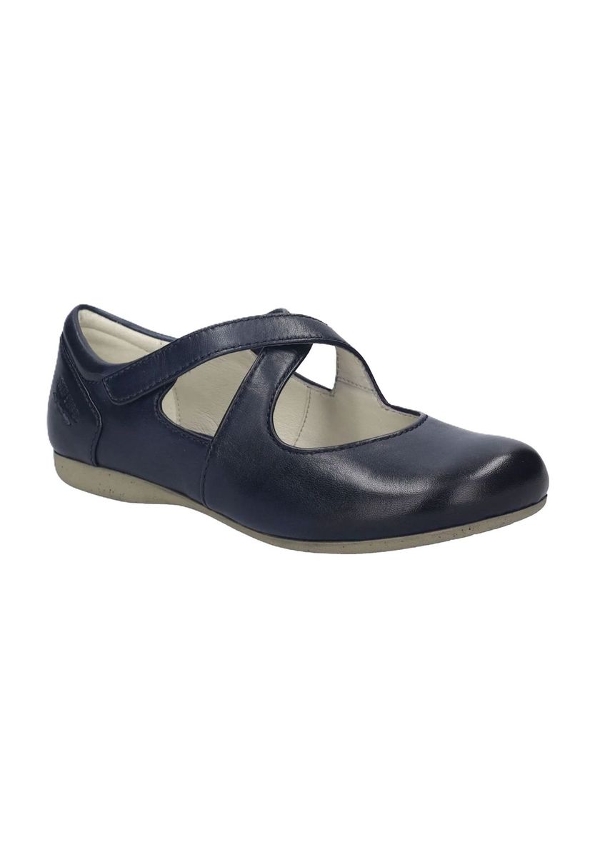 Leder-Ballerinas mit Kreuzriemen