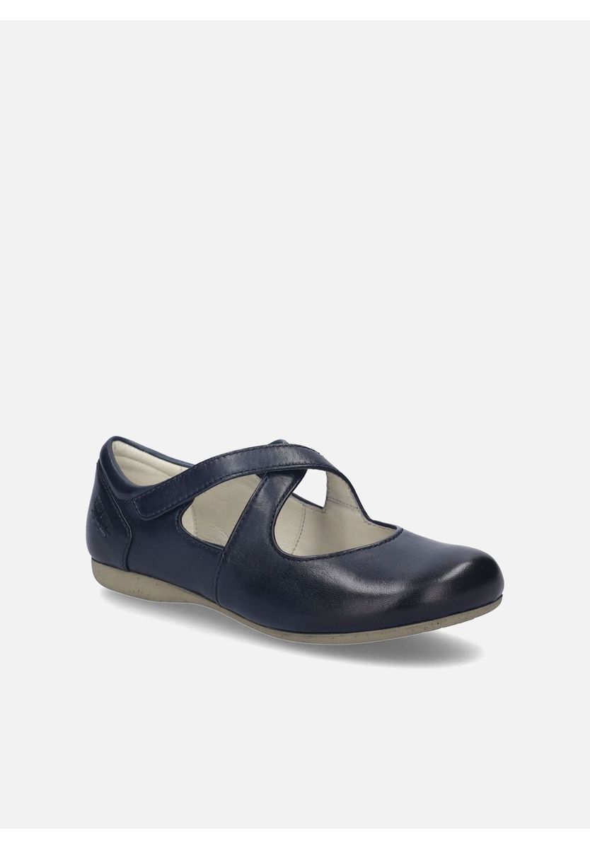 Leder-Ballerinas mit Kreuzriemen