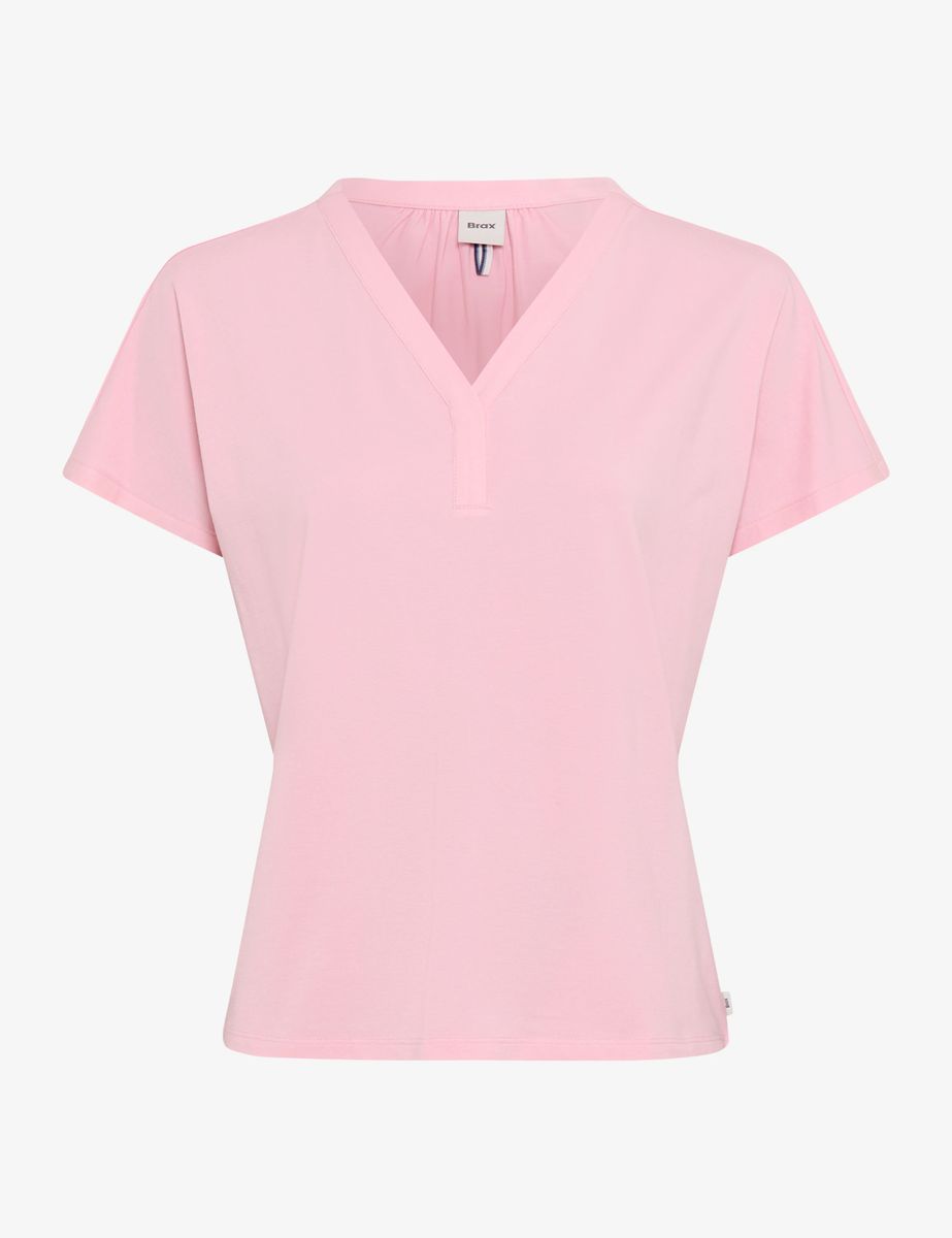 Jersey-T-Shirt mit V-Ausschnitt