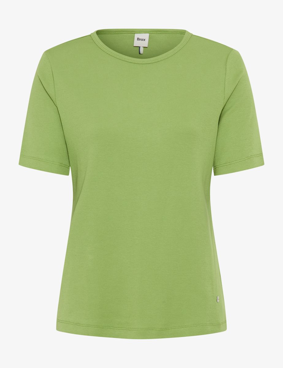 Feinripp-Shirt mit kurzem Arm