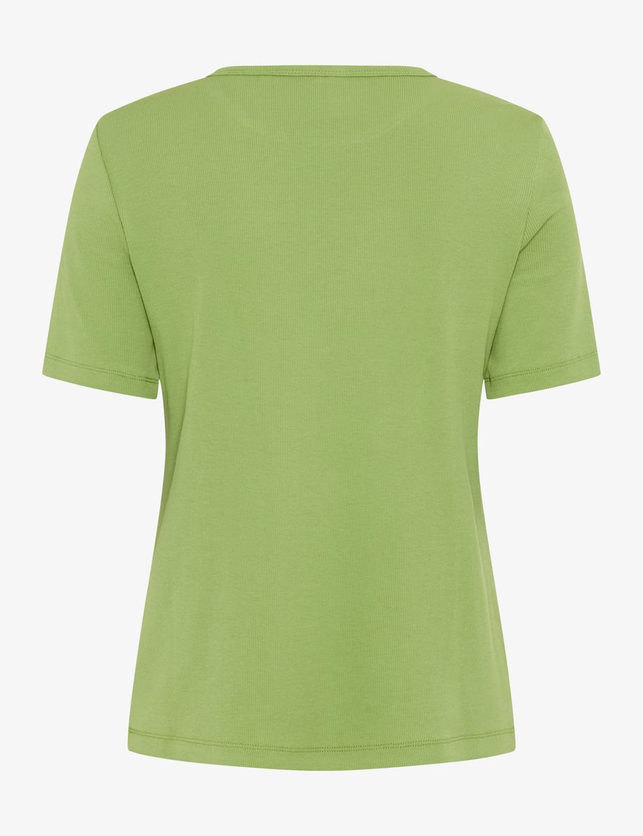 Feinripp-Shirt mit kurzem Arm