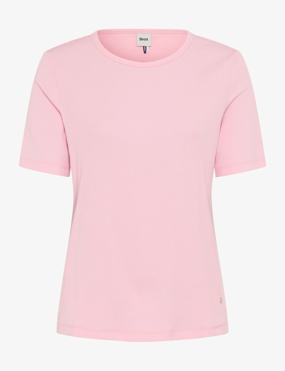 T-Shirt aus geripptem Baumwollmix