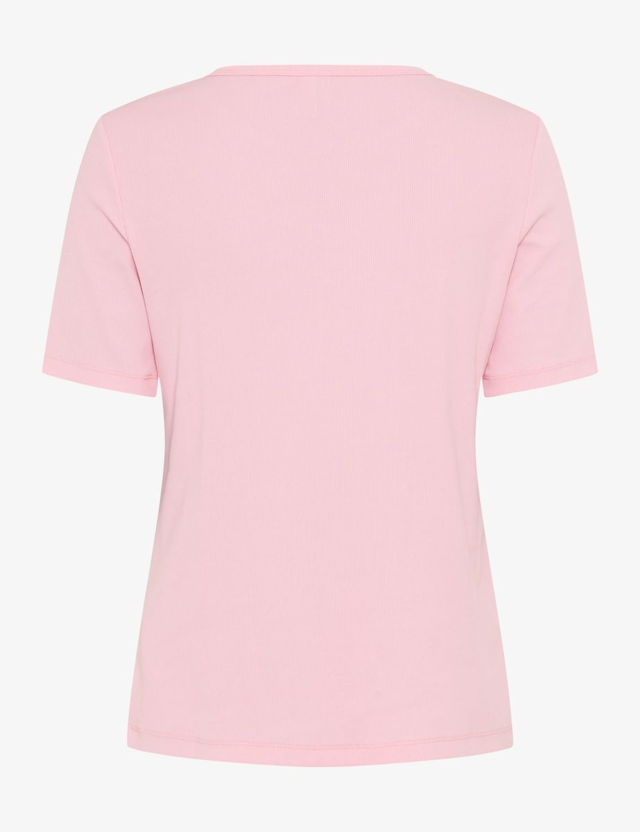 T-Shirt aus geripptem Baumwollmix