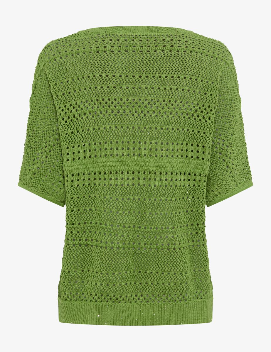 Kurzärmliger Ajour-Strickpullover