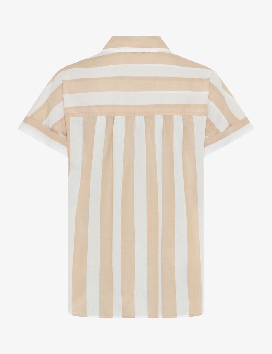 Vertikal gestreifte Baumwoll-Voile-Bluse