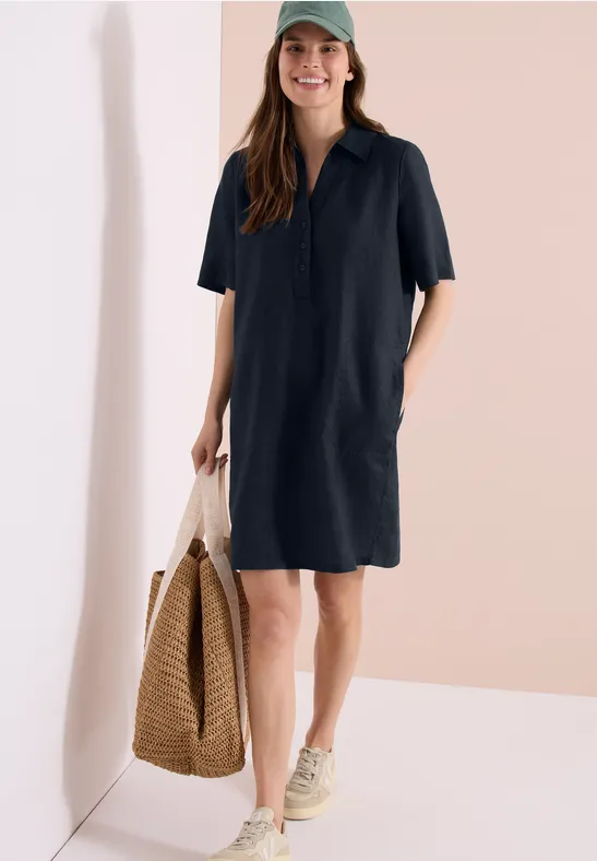 Knielanges Hemdkleid aus reinem Leinen