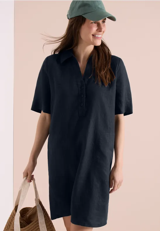 Knielanges Hemdkleid aus reinem Leinen