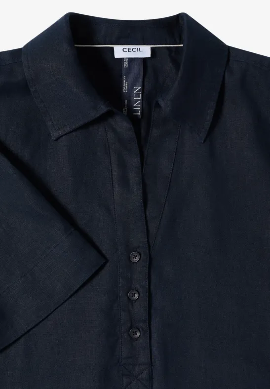 Knielanges Hemdkleid aus reinem Leinen