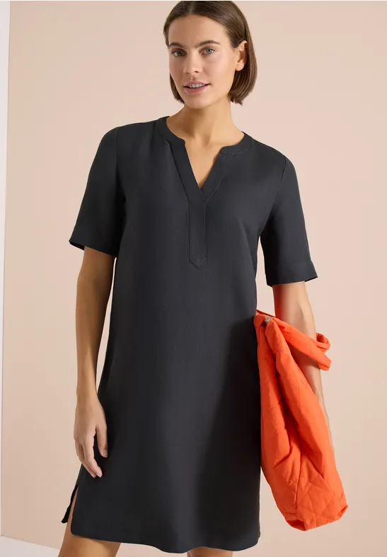 Lässiges Tunika-Kleid aus Leinenmix