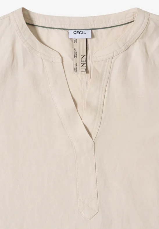Knielanges Kleid aus Leinenmix