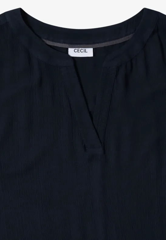 Strukturiertes Midi-Stufenkleid aus Krepp