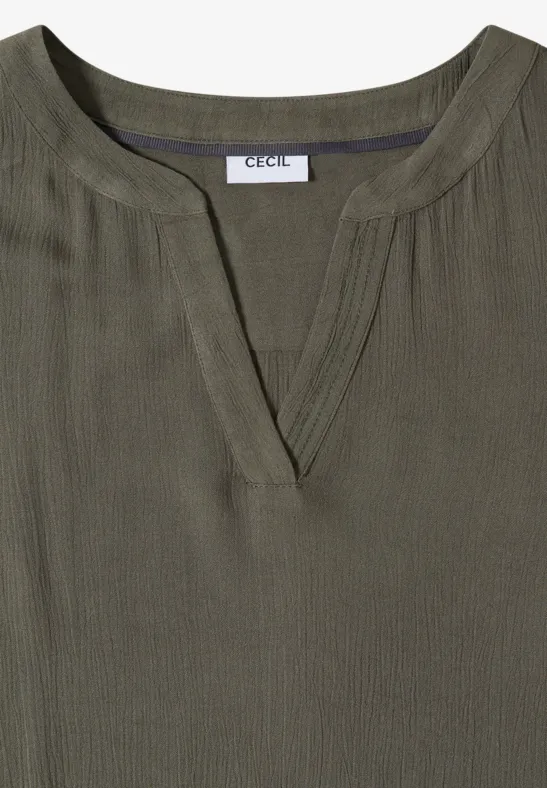 Gestuftes Viskose-Crepe-Kleid