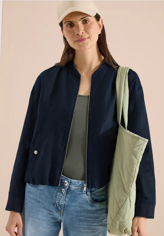 Leichter Leinen-Blouson mit Reißverschluss