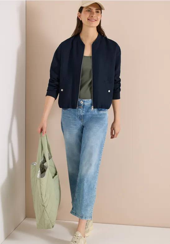 Leichter Leinen-Blouson mit Reißverschluss
