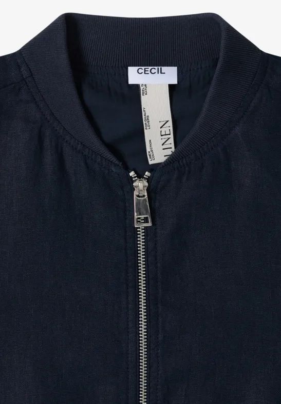 Leichter Leinen-Blouson mit Reißverschluss