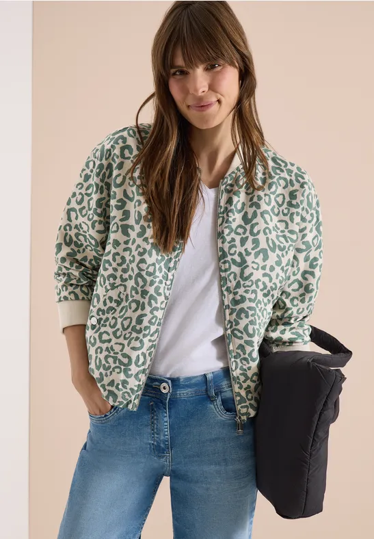 Leichter Zip-Blouson mit Leopardenmuster