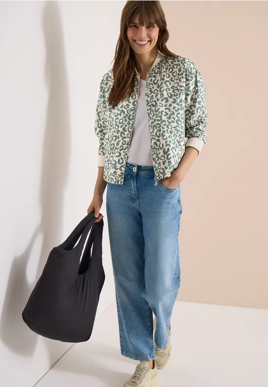 Leichter Zip-Blouson mit Leopardenmuster