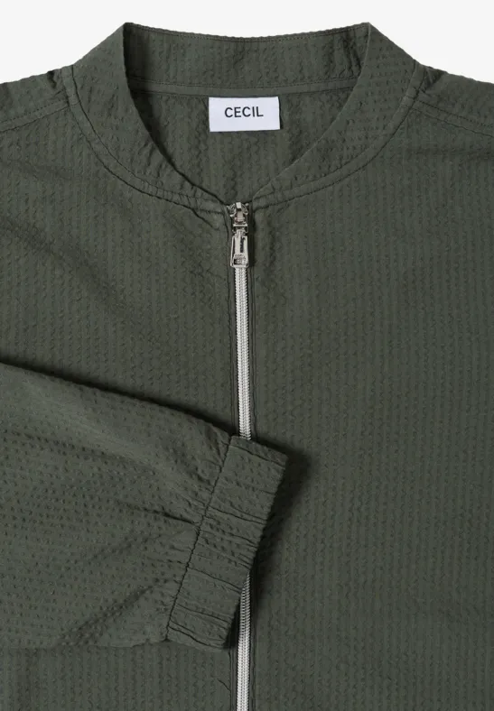 Lässiger Seersucker-Blouson mit Reißverschluss