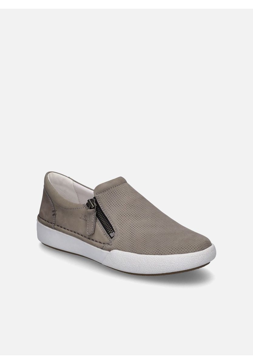 Perforierter Nubukleder Slip-On Sneaker