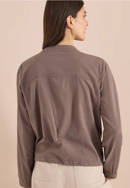 Leichter Seersucker-Blouson mit Reißverschluss