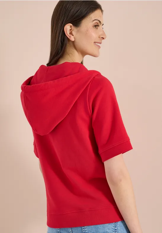 Sportiver Kurzarm-Hoodie mit Reißverschluss