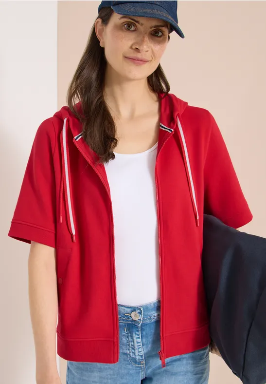 Sportiver Kurzarm-Hoodie mit Reißverschluss