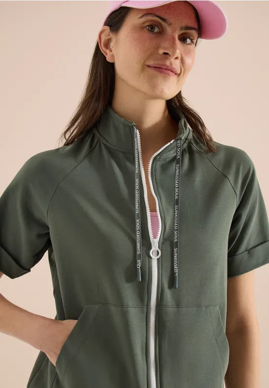 Sportliche Kurzarm-Sweatjacke mit Zipper
