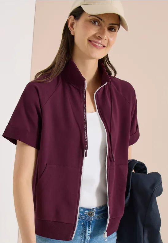 Kurzarm-Sweatjacke mit Reißverschluss
