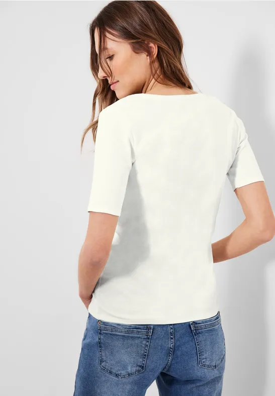 Klassisches Rundhals-T-Shirt aus Baumwolle