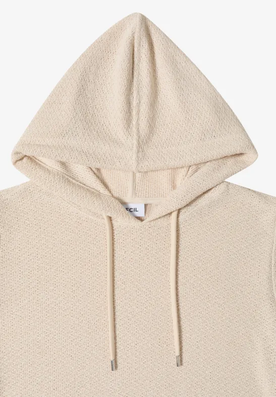 Kurzärmeliges Hoodie-Shirt mit Struktur