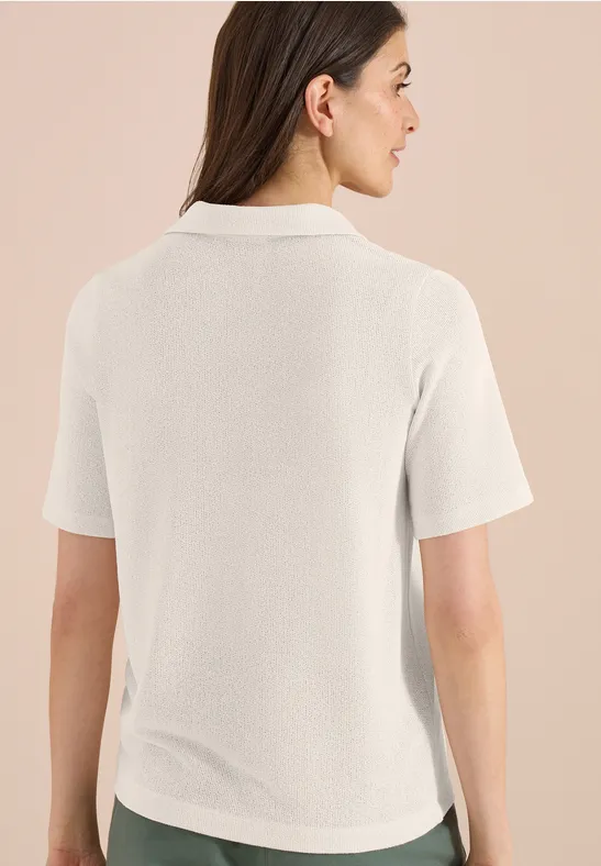 Kurzarm-Poloshirt aus Viskosemix