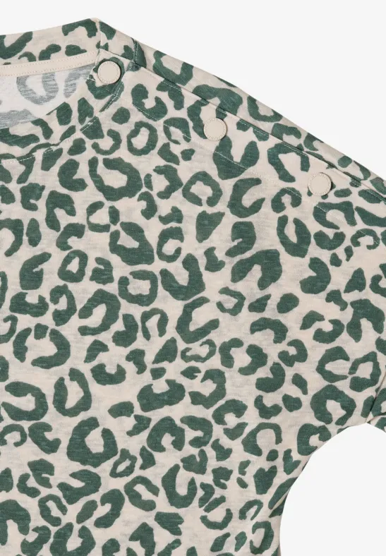 Kurzarm-Top mit Leopardenmuster