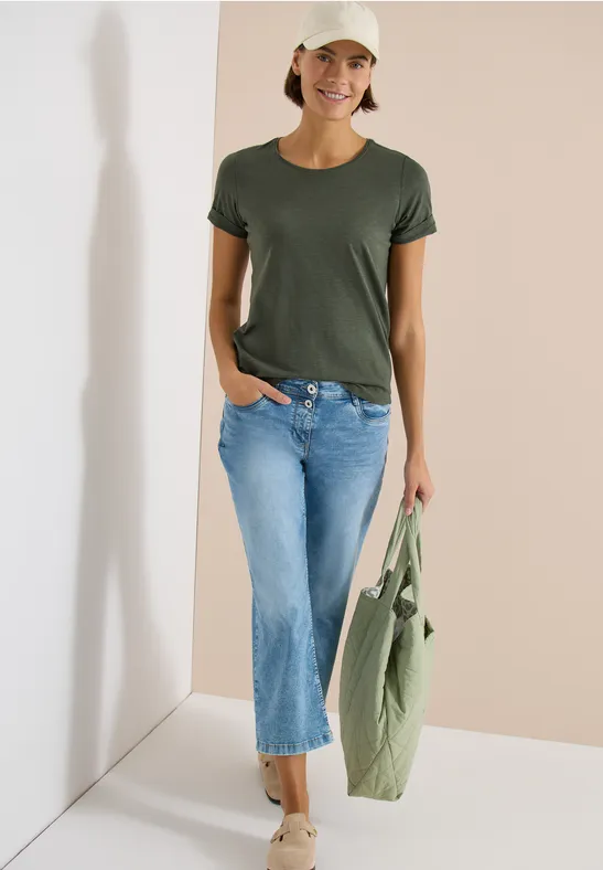 Essential Slub-T-Shirt aus Modalmix