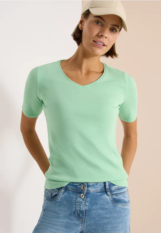 Weiches Basic-T-Shirt mit V-Ausschnitt