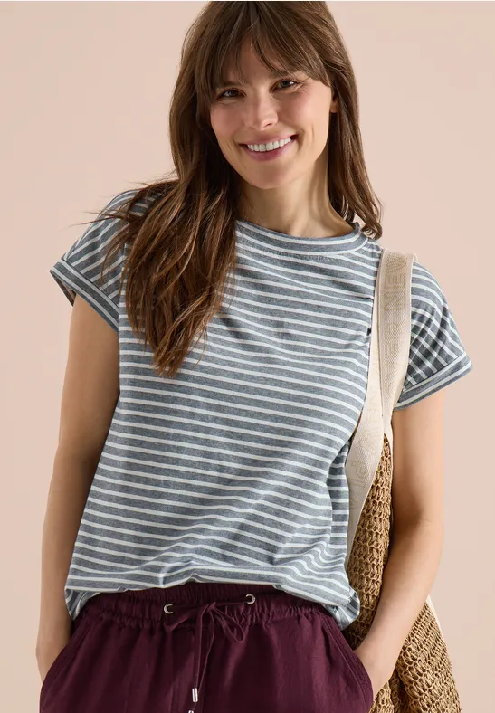 Gestreiftes T-Shirt mit Gummibund