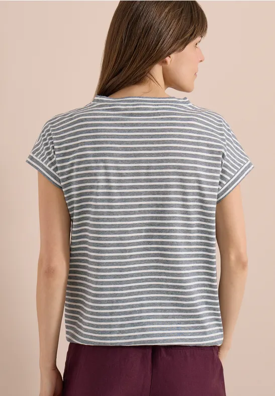 Gestreiftes T-Shirt mit Gummibund