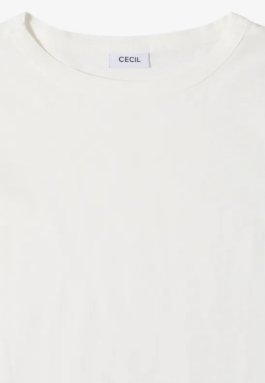 Slub-Baumwoll-Shirt-Set mit U-Boot-Ausschnitt