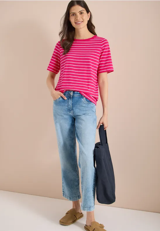 Gestreifte und Unifarbene Slub-T-Shirts