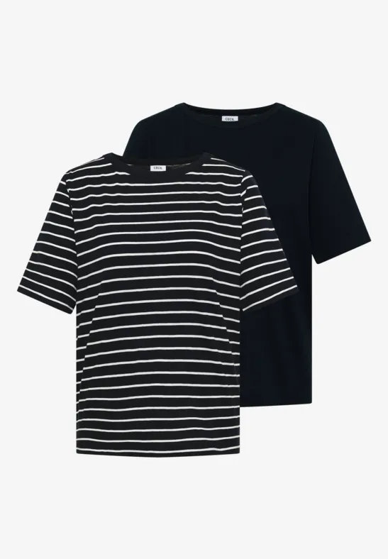 Gestreifte und Unifarbene Basis-T-Shirts