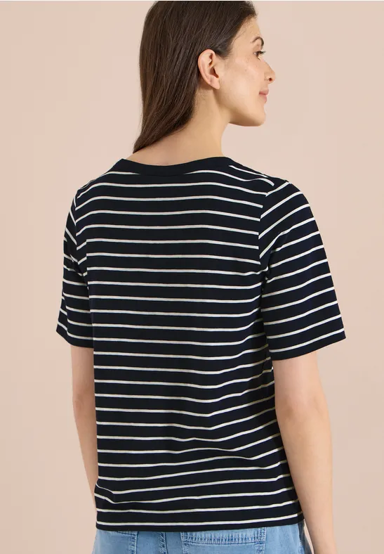 Gestreifte und Unifarbene Basis-T-Shirts