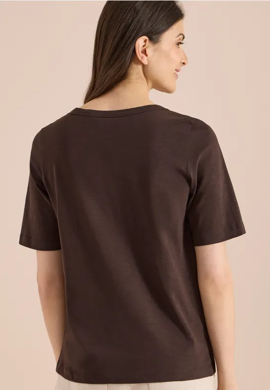 Slub-Baumwoll-T-Shirt-Duo mit U-Boot-Ausschnitt