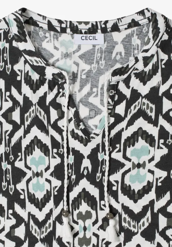 Printshirt im femininen Tunika-Look