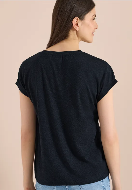 Jersey-Shirt mit Ausbrenner-Muster