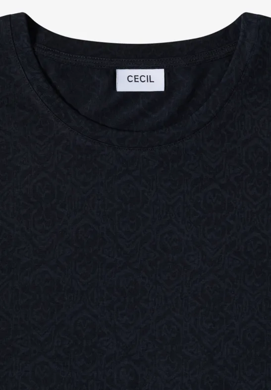 Jersey-Shirt mit Ausbrenner-Muster