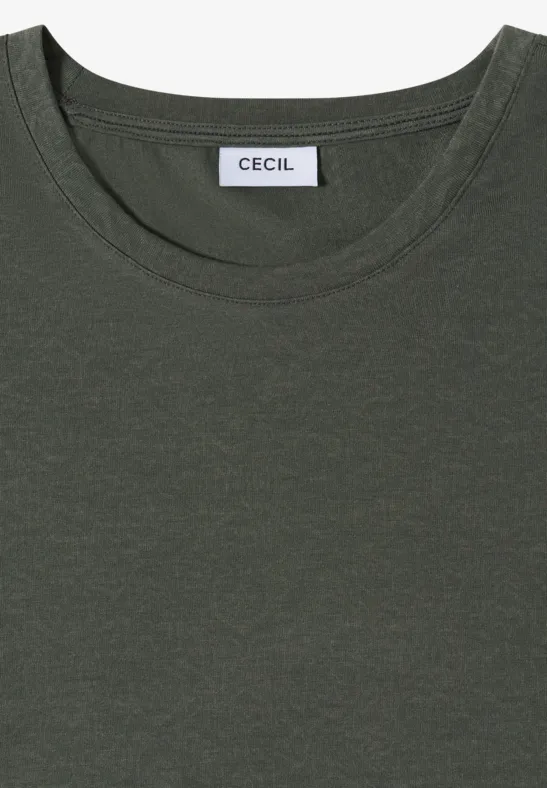 Lässiges Jersey-T-Shirt mit Ausbrenner-Struktur