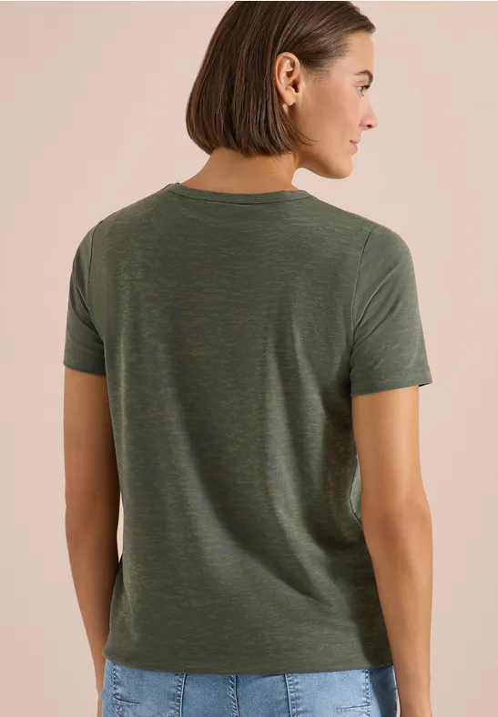 Grafik-Print Ausbrenner-Jersey-Shirt